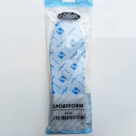Стельки SPORTFORM (тк+пелот+латекс с антиб.пропиткой SANITIZED) 43/44 CORBBY