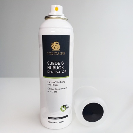 Аэрозоль-краска для замши и нубука Velours Nubuk Pflege Черный 200  мл SOLITAIRE