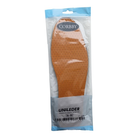 Стельки вырезные демисезонные UNILEDER XL (35-49) (кожа+латекс) CORBBY